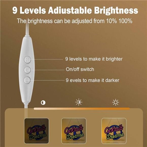 Cocktails & Dreams LED Neon Sign Movie Art Wall Lights Bedroom Bar Party Club - Picture 5 of 7